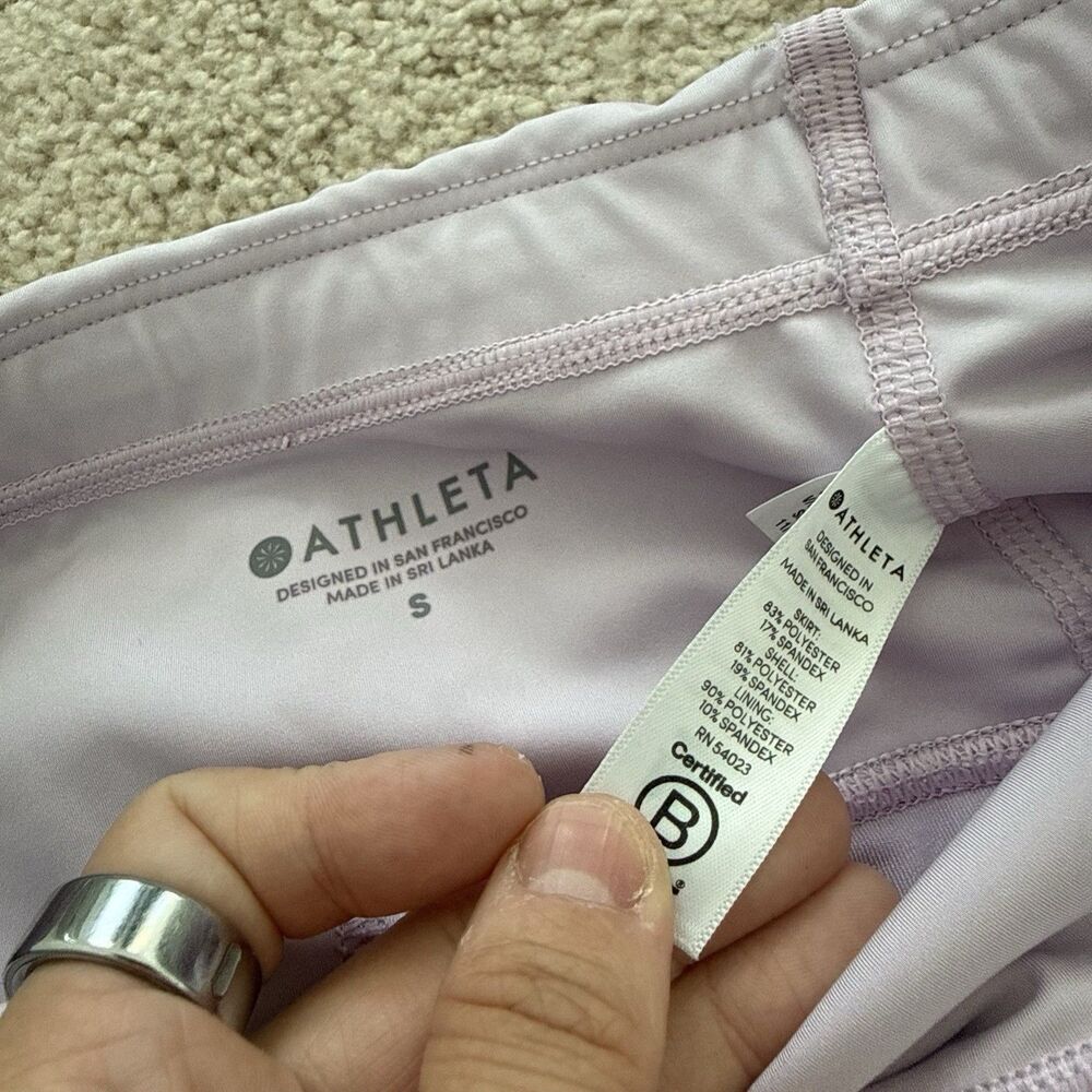 Athleta Momentum Tennis Skort Skirt Size S Lavender Pull On Outdoors Ruffle - Picture 7 of 7